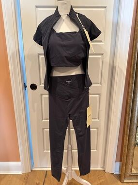 Adanola NWT Leggings with Matching Bra & Zip Jacket